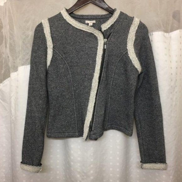 GAP Jackets & Blazers - GAP sweater moto jacket navy uniform cropped D5